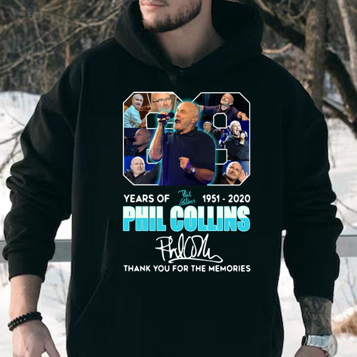Cool 69 Years Of 1951 2020 Phil Collins Signature t-shirt hoodie
