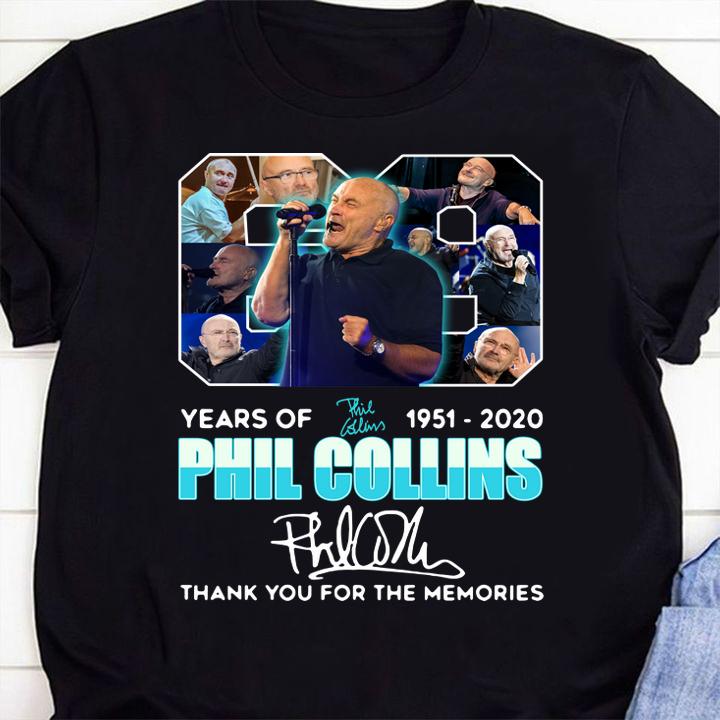 Cool 69 Years Of 1951 2020 Phil Collins Signature t-shirt shirt