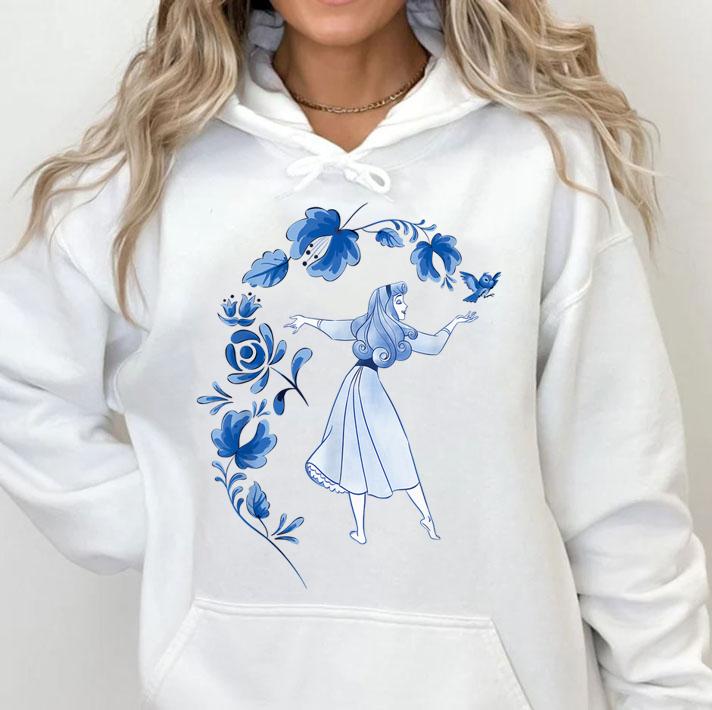Sleeping Beauty Princess Aurora Blue Flowers Disney t-shirt hoodie