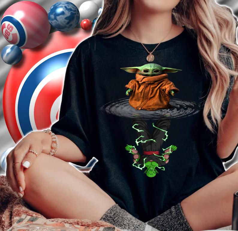 Baby Yoda Water Reflection Piccolo sweater t-shirt woman shirt