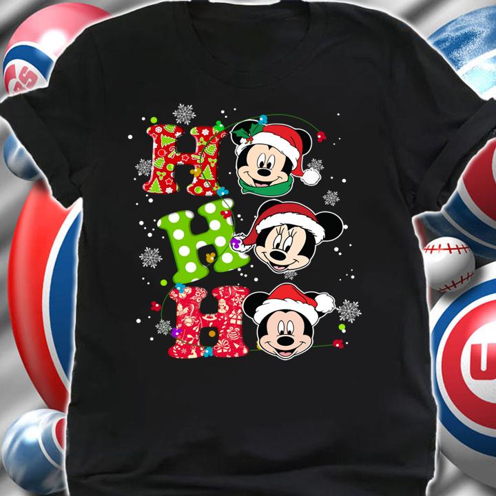 Disney Mickey Mouse and Minnie Mouse Ho Ho Ho Christmas t-shirt shirt