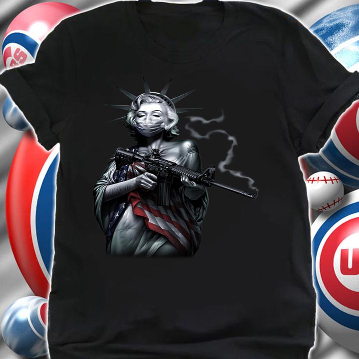 Marilyn Monroe hold Gun Mask Coronavirus t-shirt shirt