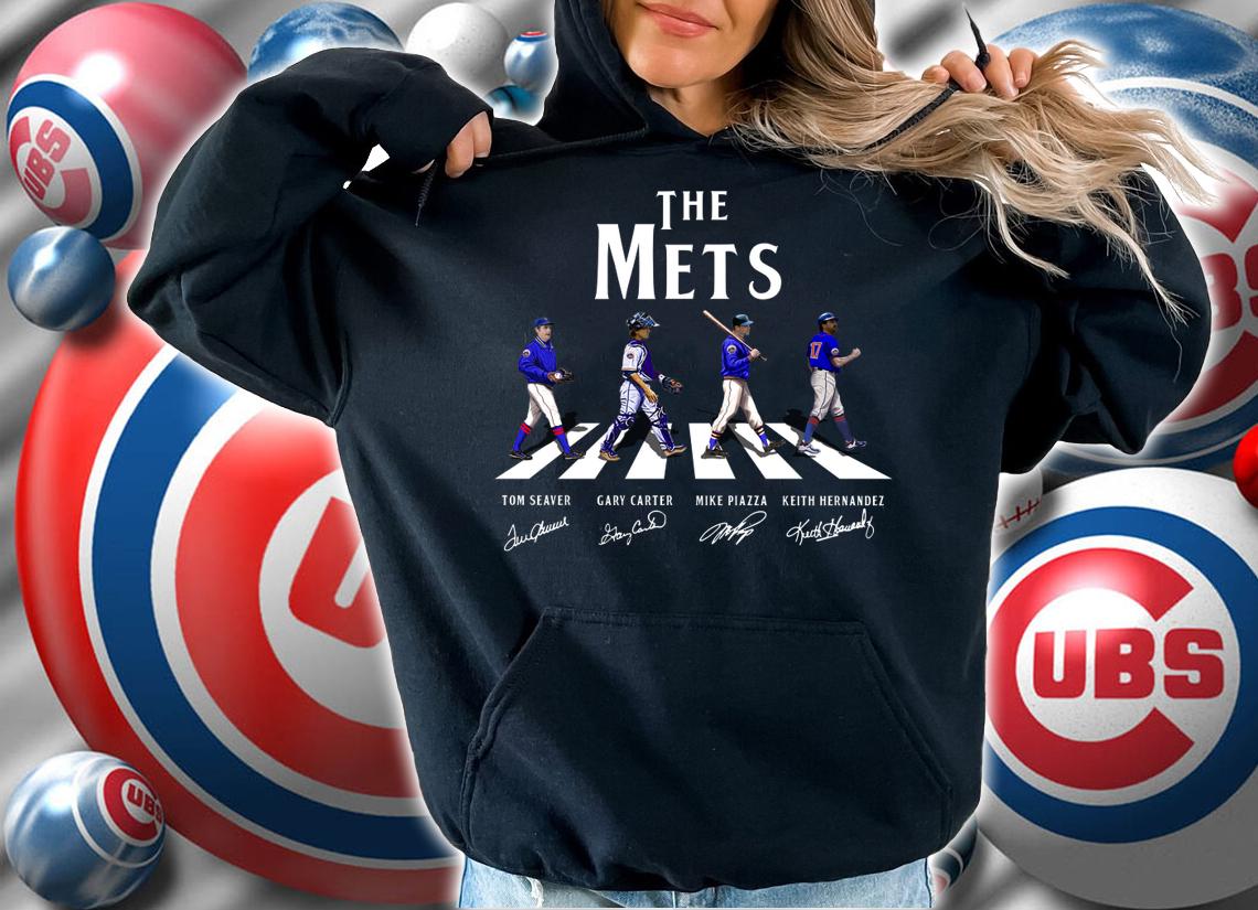 The New York Mets Abbey road 2021 signatures t-shirt hoodie