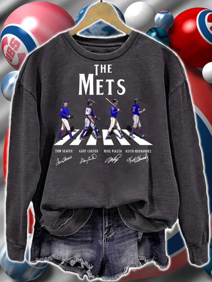 The New York Mets Abbey road 2021 signatures t-shirt sweatshirt