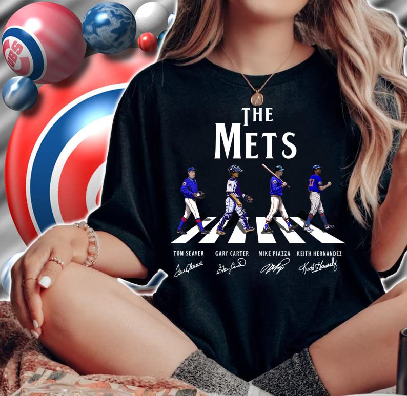 The New York Mets Abbey road 2021 signatures t-shirt woman shirt