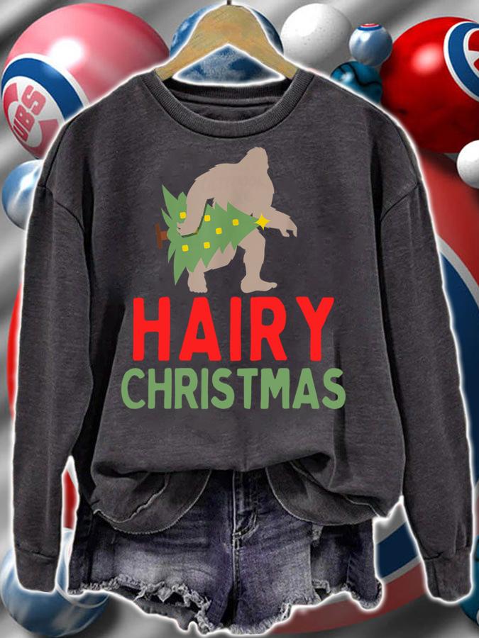 Beautiful Bigfoot Hairy Christmas Funny Pajama t-shirt sweatshirt