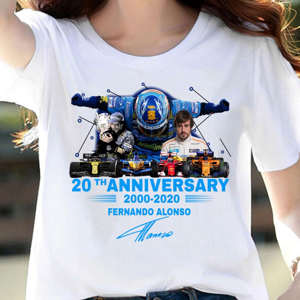 Fernando Alonso 2000-2020 20th Anniversary Signature t-shirt woman shirt