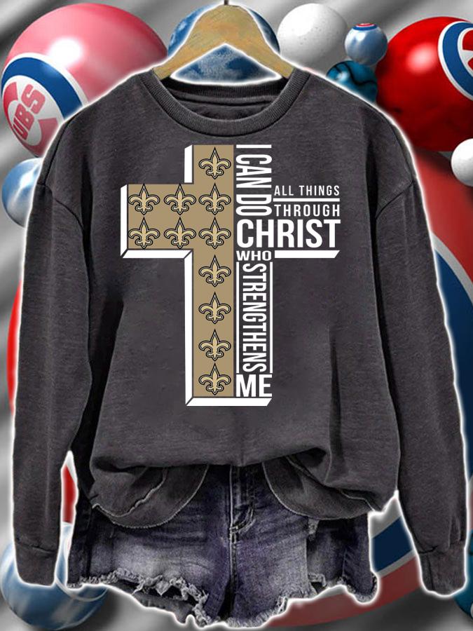 New Orleans Saints i can do all things through christ who strengthens me t-shirt sweatshirt