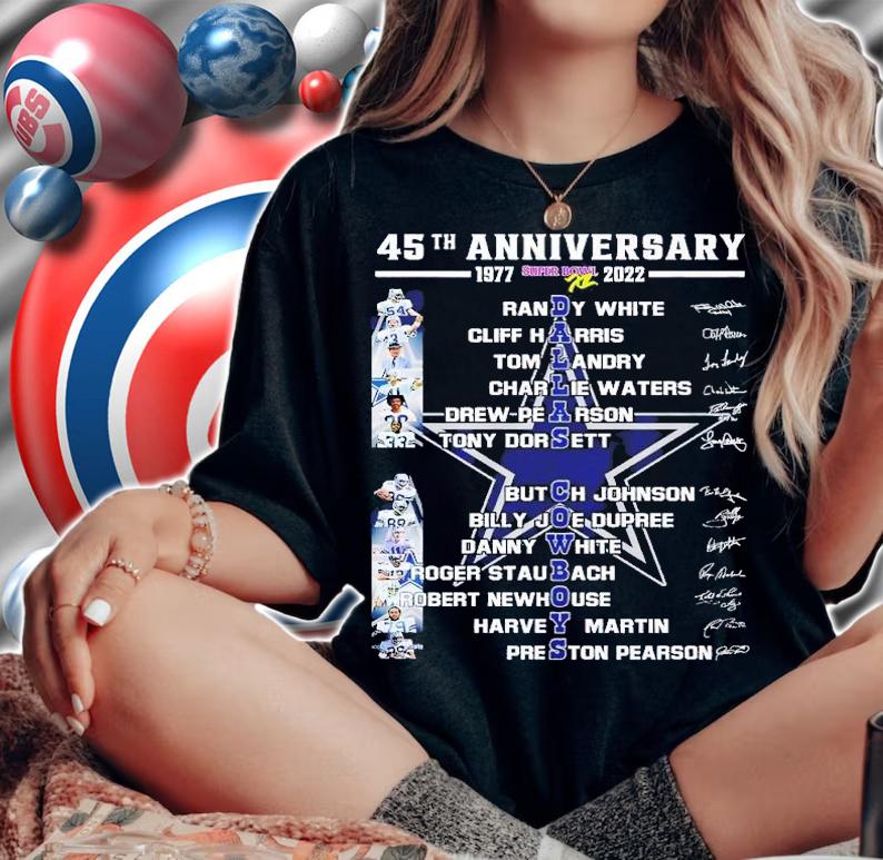 45th anniversary 1977 2022 Dallas Cowboys Randy White Cliff Harris Tom Landry shirt t-shirt woman shirt