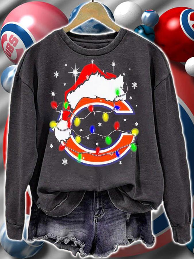 Chicago Bears Santa hat Christmas shirt t-shirt sweatshirt