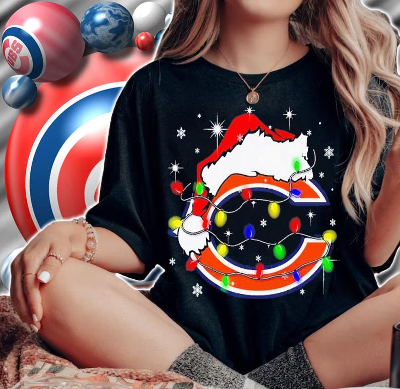 Chicago Bears Santa hat Christmas shirt t-shirt woman shirt