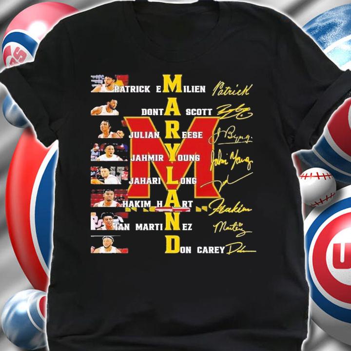 Maryland Patrick Emilien Donta Scott Julian Reese Jahmir Young signatures shirt t-shirt shirt