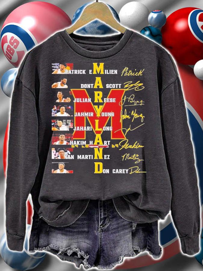 Maryland Patrick Emilien Donta Scott Julian Reese Jahmir Young signatures shirt t-shirt sweatshirt