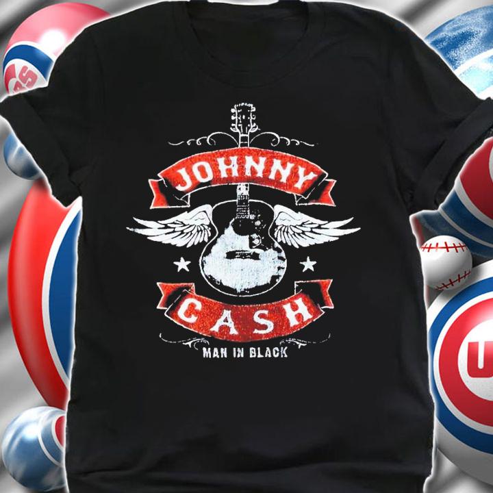 MIB Wings Ribbon Guitar Johnny Cash shirt t-shirt