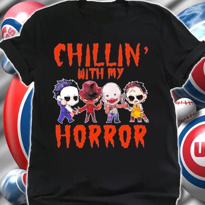 Chillin' With My Horror Michael Myers Ghostface Freddy Krueger Chucky T-Shirt t-shirt