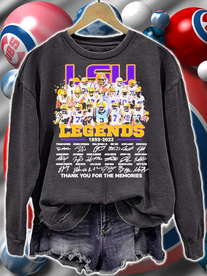 LSU Tigers Legends Team 1893-2022 Signatures Thank You For The Memories Shirt t-shirt sweatshirt
