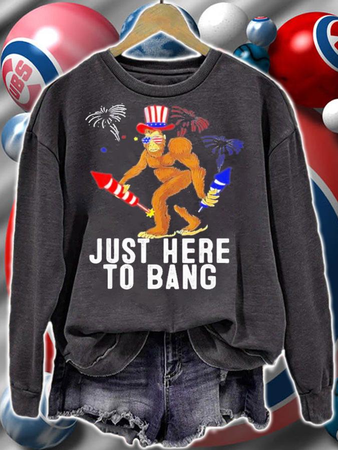 Bigfoot Just Here To Bagn 4th Of July T-Shirt t-shirt