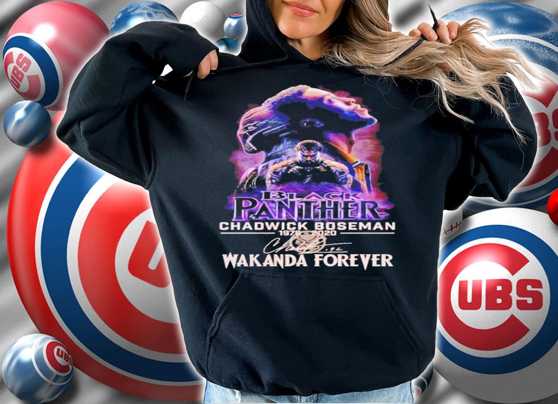 Black Panther Chadwick Boseman 1976 2020 Wakanda Forever signature shirt t-shirt