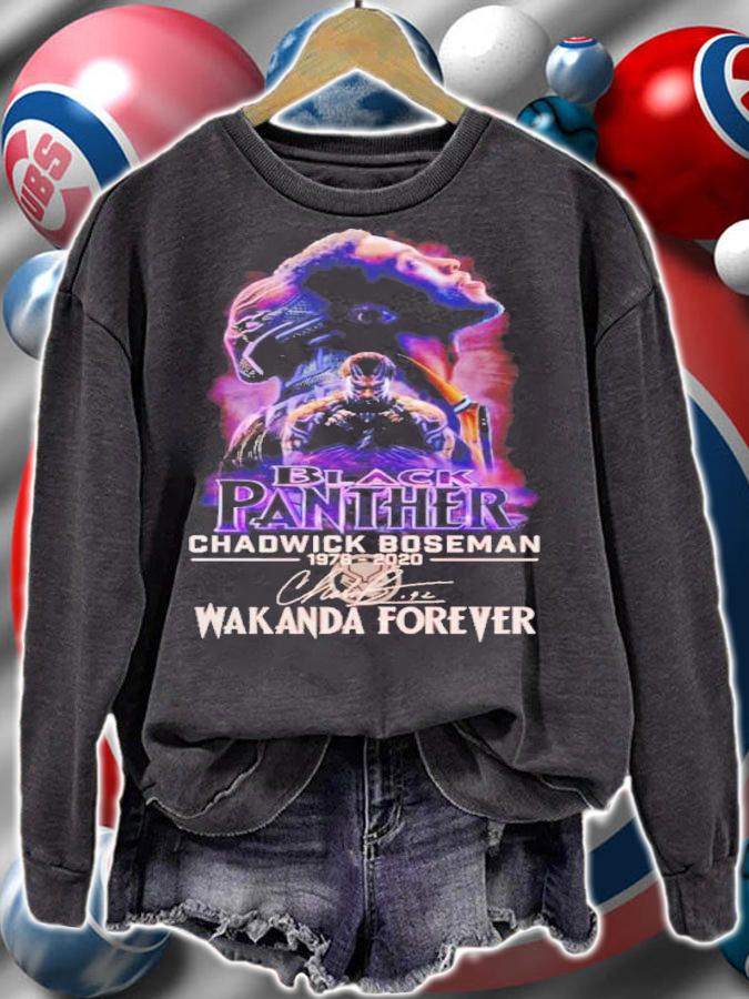 Black Panther Chadwick Boseman 1976 2020 Wakanda Forever signature shirt t-shirt