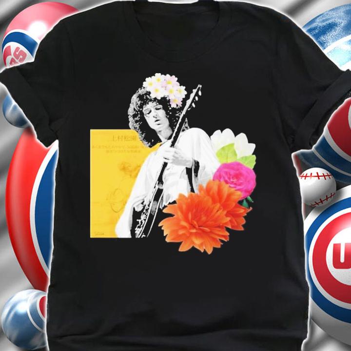 Brian May Queen Band With Flowers T-Shirt t-shirt
