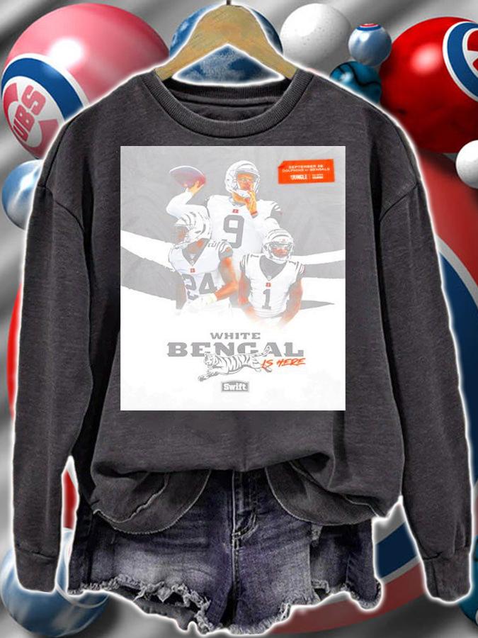 Cincinnati Bengals White Bengal Is Here Shirt t-shirt sweatshirt