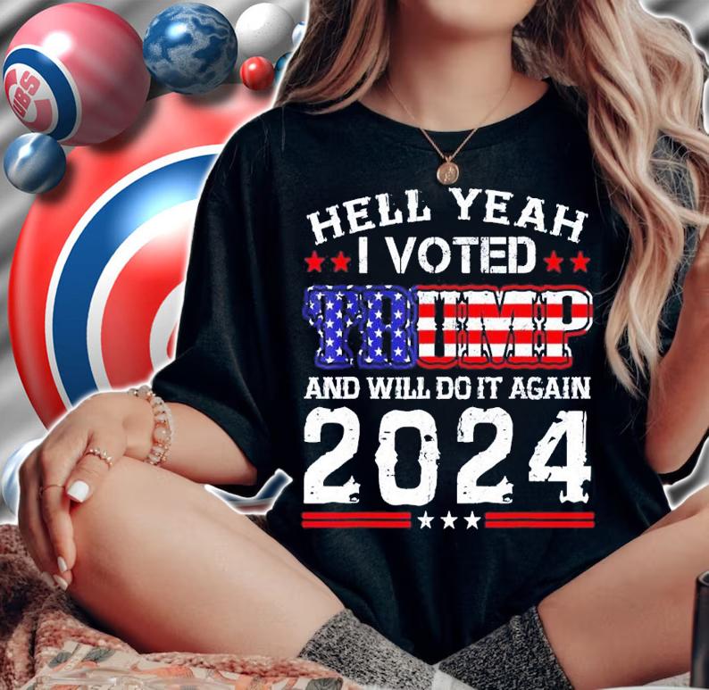 Vintage Trump 2024 Us Flag I Voted for Trump 2024 Election shirt t-shirt woman shirt
