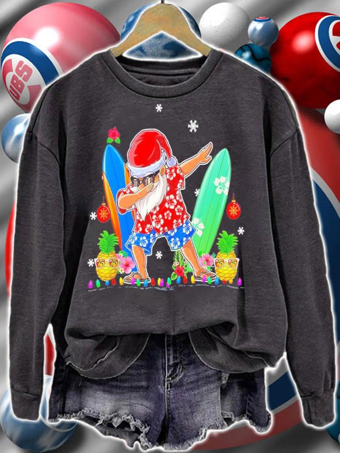 Dabbing Santa Christmas In July Kids Hawaiian Xmas T-Shirt t-shirt sweatshirt