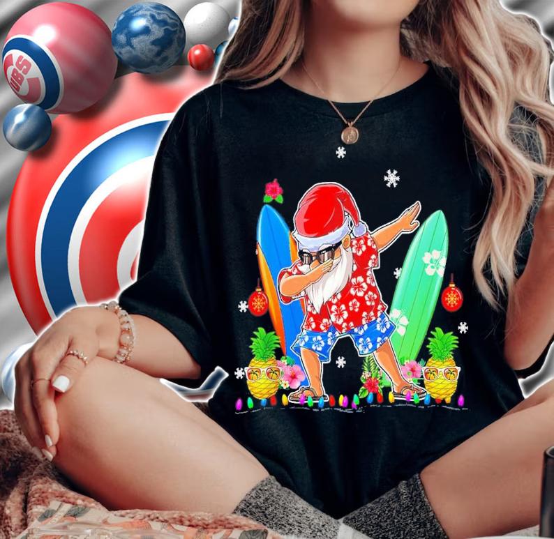Dabbing Santa Christmas In July Kids Hawaiian Xmas T-Shirt t-shirt woman shirt