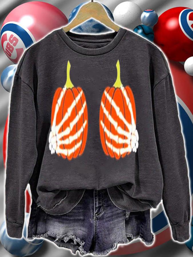 Funny Halloween Pumpkin Boobies Thanksgiving Shirt t-shirt sweatshirt