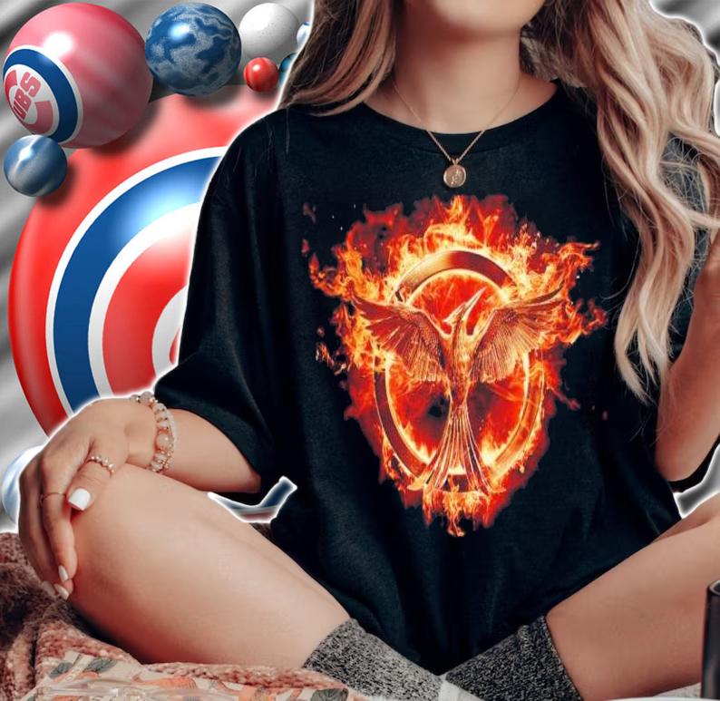 Hunger Games Flaming Mockingjay Shirt t-shirt woman shirt