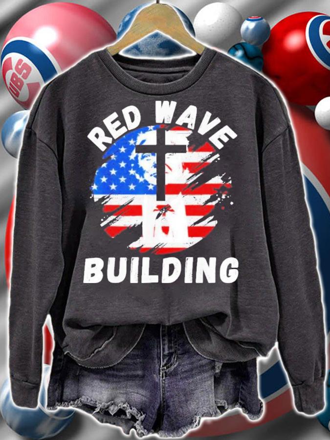 Red Wave Building 2024 Pro Trump 45 47 He'll Be Back 2024 Shirt t-shirt