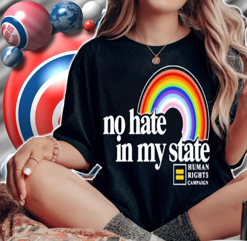 No Hate In My State Rainbow Shirt t-shirt woman shirt