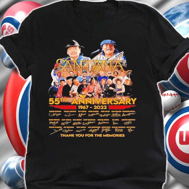 Santana 55th anniversary 1967 2022 thank you for the memories shirt t-shirt