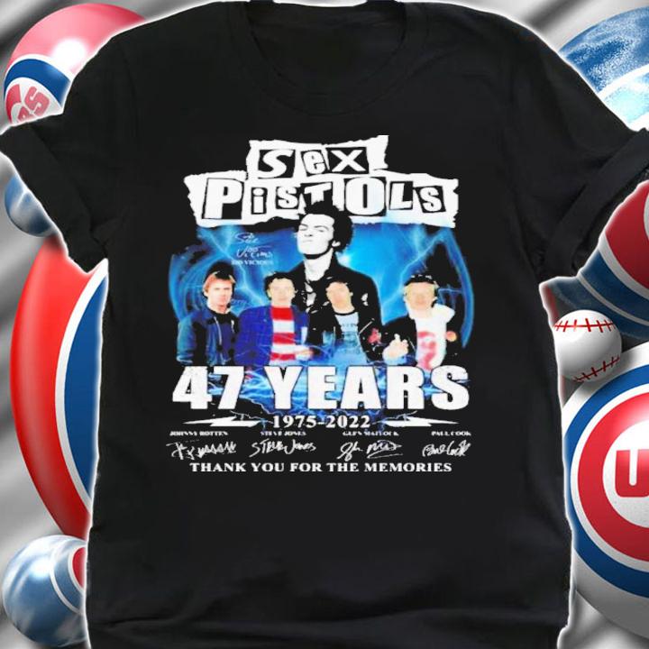 Sex Pistols 47 Years 1975-2022 Signatures Thank You For The Memories Shirt t-shirt shirt