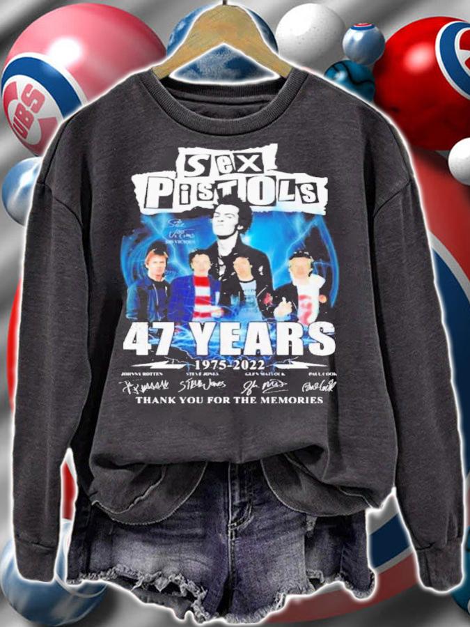 Sex Pistols 47 Years 1975-2022 Signatures Thank You For The Memories Shirt t-shirt sweatshirt