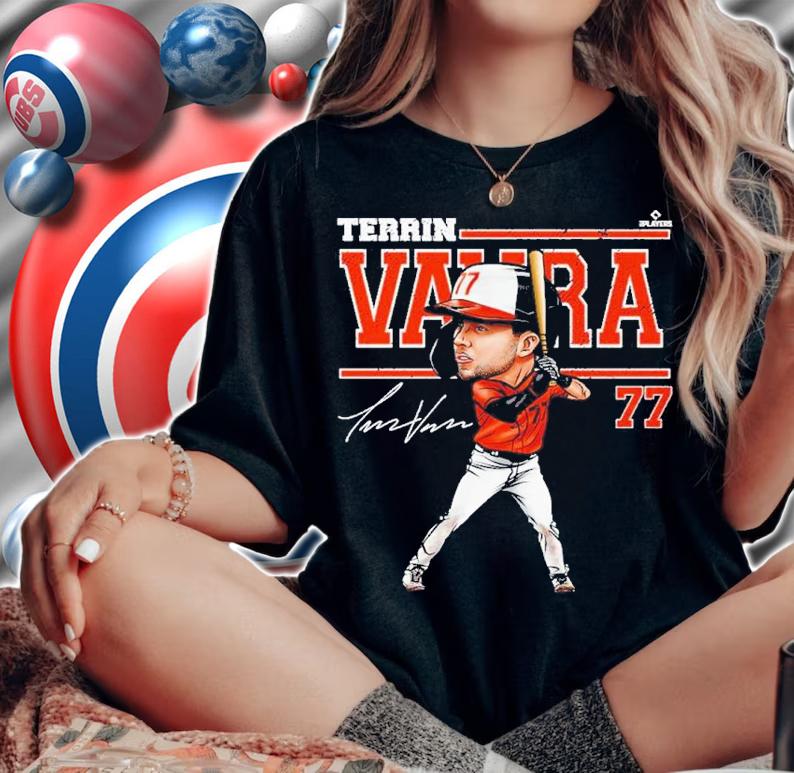 Terrin Vavra Baltimore Cartoon Baseball Shirt t-shirt