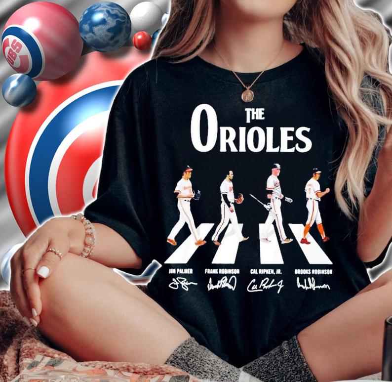 The Orioles Abbey Road Jim Palmer Frank Robinson Cal Ripken Jr signatures shirt t-shirt