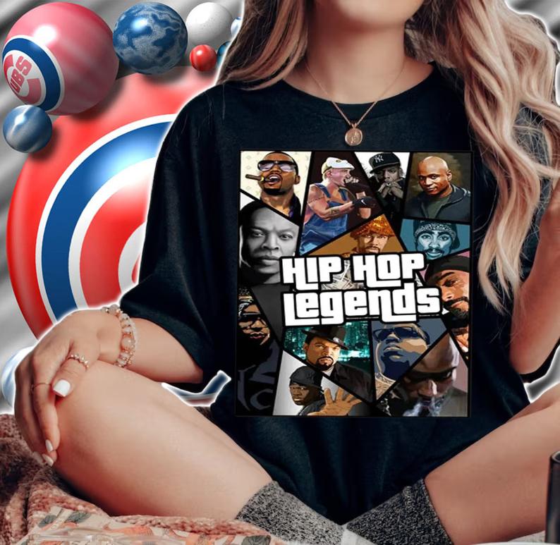 Grand Theft Auto X Hip Hop Legends Rappers t-shirt woman shirt