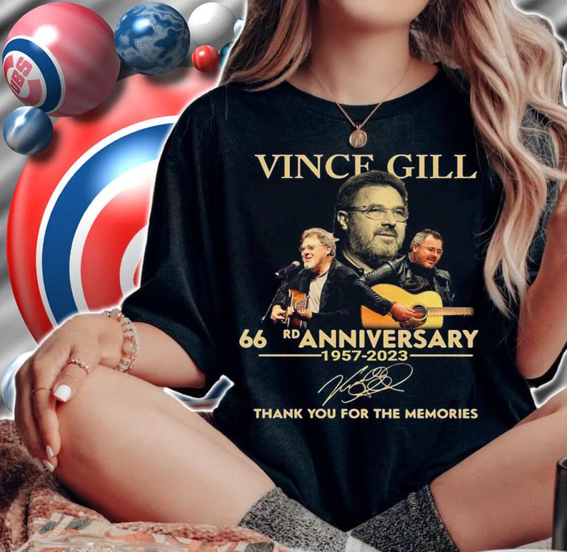 Vince Gill 66rd Anniversary Thank You For The Memories Signature t-shirt woman shirt