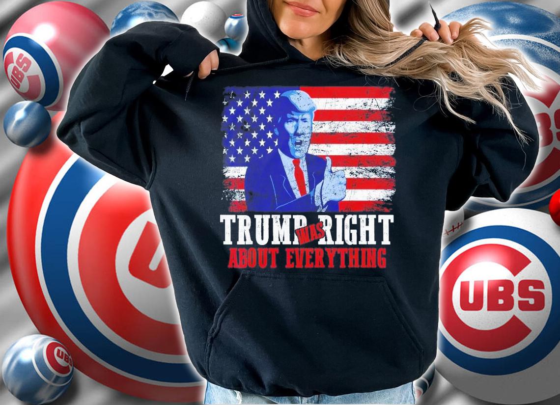 Trump Was Right About Everything Vintage USA American Flag T-Shirt t-shirt hoodie