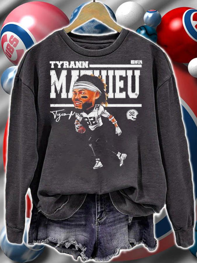 Tyrann Mathieu New Orleans Cartoon Football Signature Shirt t-shirt sweatshirt