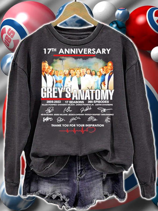 17th Anniversary Grey's Anatomy 2005-2022 Signatures Thank You For Your Inspiration Shirt t-shirt