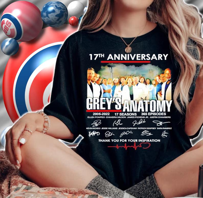 17th Anniversary Grey's Anatomy 2005-2022 Signatures Thank You For Your Inspiration Shirt t-shirt