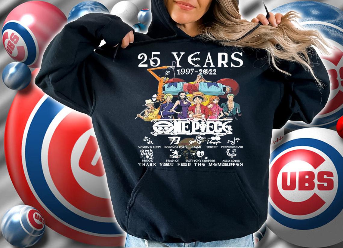 25 years 1997-2022 One Piece Signatures T-Shirt t-shirt hoodie