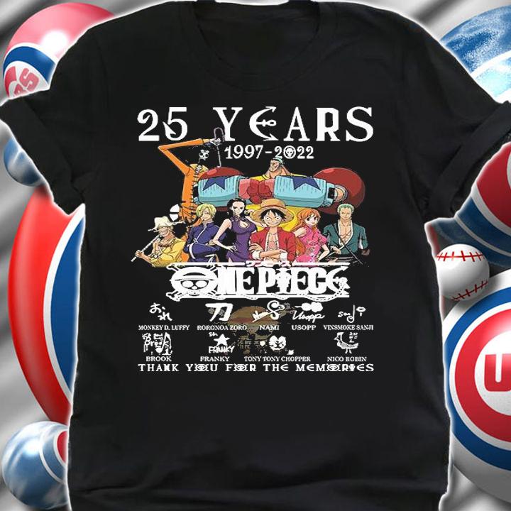 25 years 1997-2022 One Piece Signatures T-Shirt t-shirt shirt