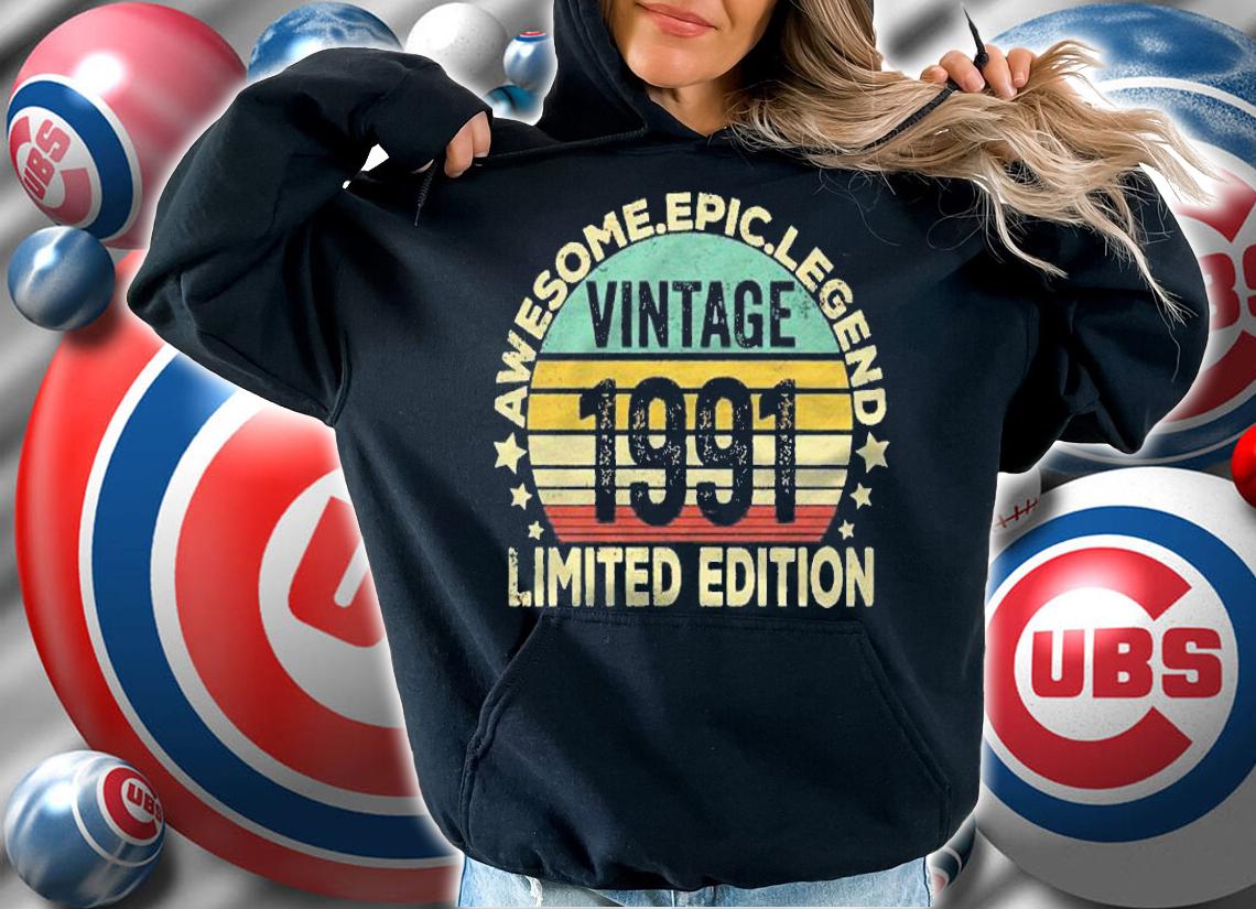 30 Years Old Legendary Retro Vintage Awesome Birthday 1991 Pullover Shirt t-shirt