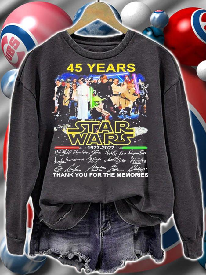 45 Years Star Wars 1977 2022 Signatures Thank You For The Memories T-Shirt t-shirt