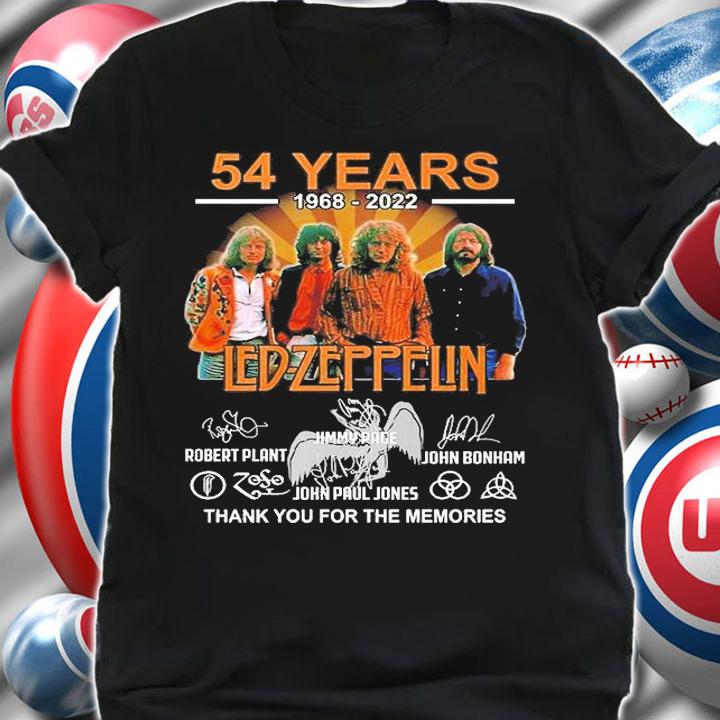 54 Years 1968 2022 Led-Zeppelin Thank You For The Memories Signatures T-Shirt t-shirt shirt