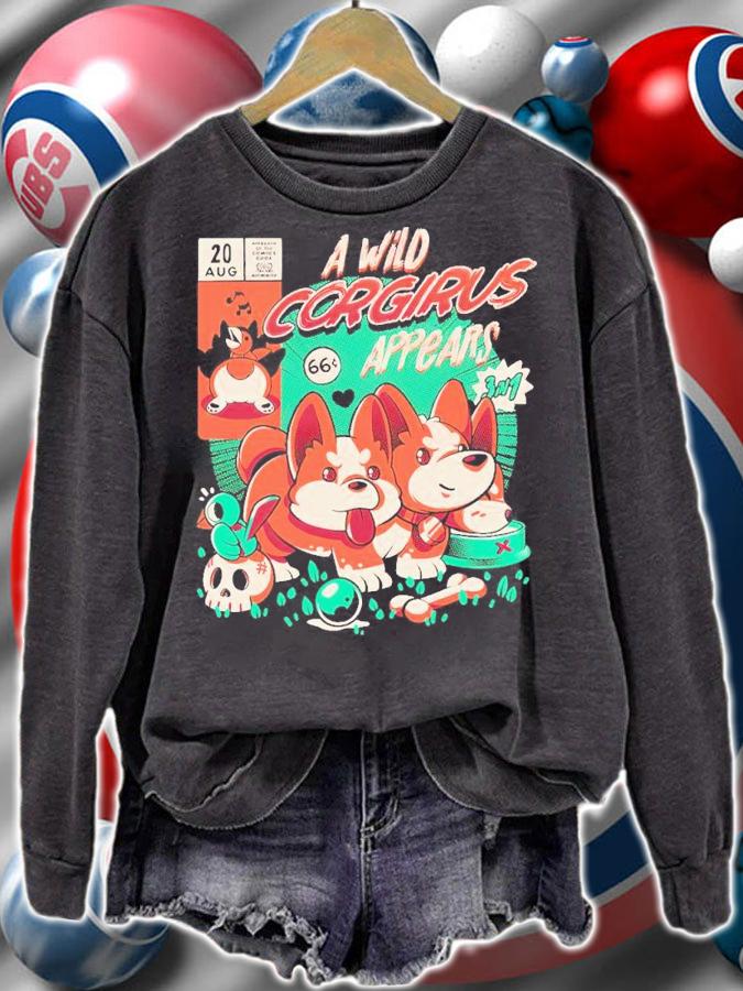 A Wild Corgi Appears Shirt t-shirt sweatshirt