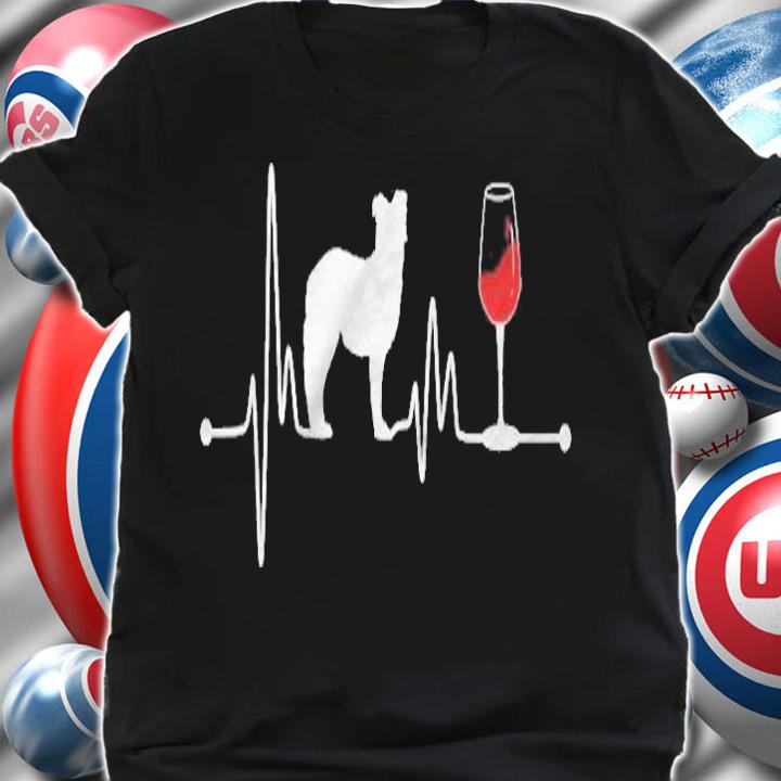Australian Shepherd Heartbeat Ekg Wine Lover Aussie Shirt t-shirt